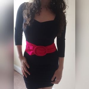 RARE Vintage 80s Viva Magenta Bohemian Retro Fabric Belt